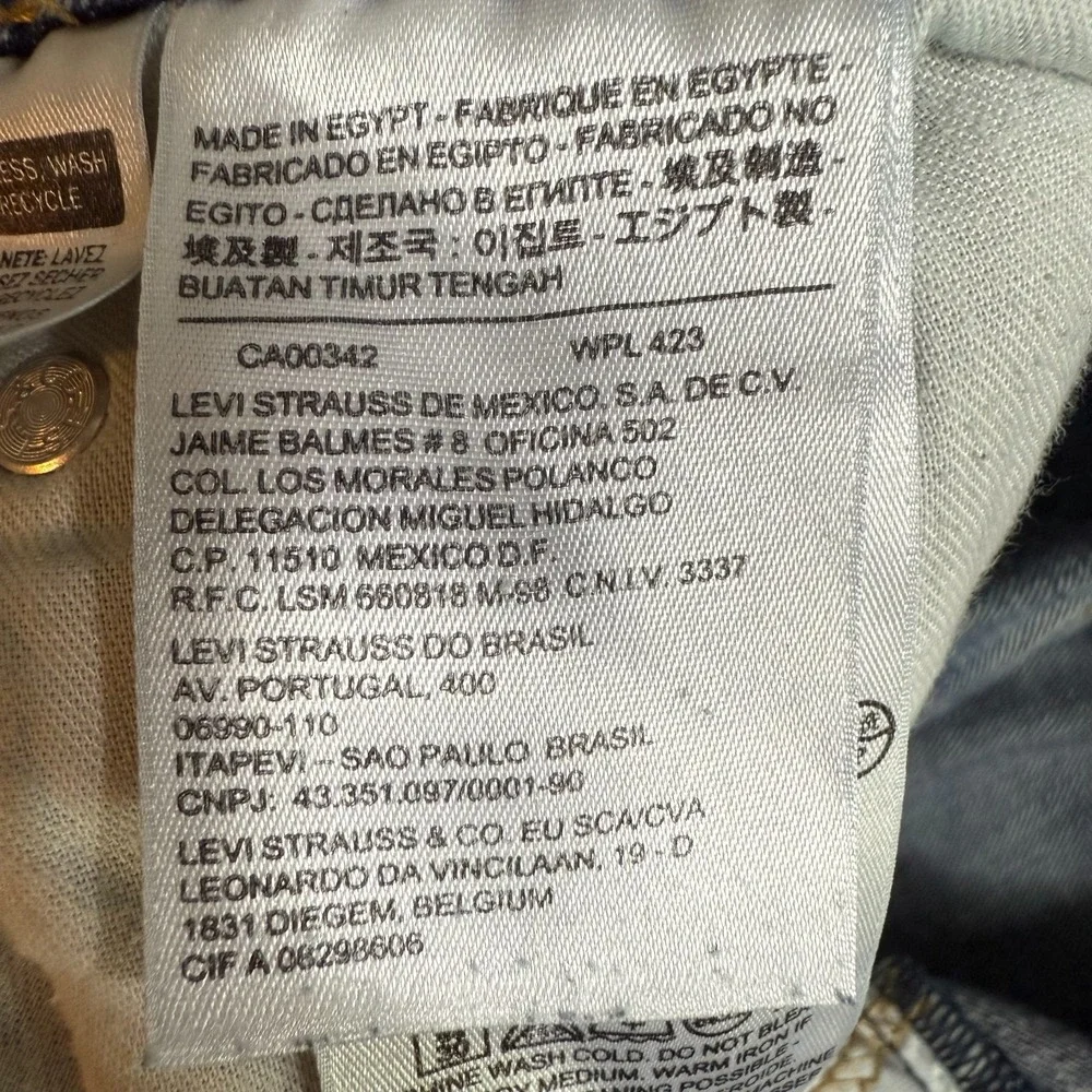 Levi's 522 Slim Taper Mens Jeans W31 L32 Stretch Blue Denim‎ Medium Wash